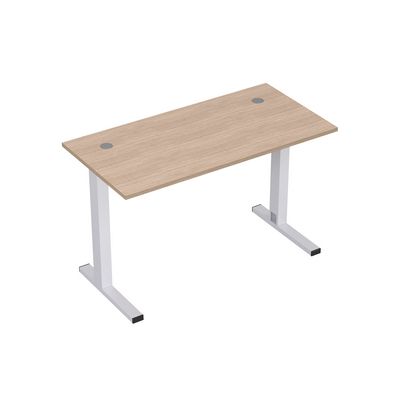 Стиль 2ML.168 (Дуб/Алюминий матовый) Стол рабочий, прямолинейный