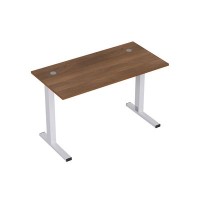 Стиль 2ML.168 (Шамони темный/Алюминий матовый) Стол рабочий, прямолинейный