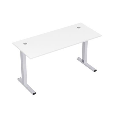 Стиль 2ML.169 (Белый/Алюминий матовый) Стол рабочий, прямолинейный