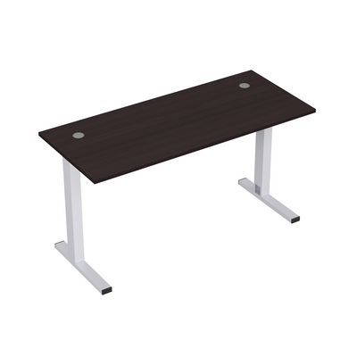 Стиль 2ML.169 (Венге/Алюминий матовый) Стол рабочий, прямолинейный