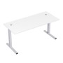 Стиль 2ML.174 (Белый/Алюминий матовый) Стол рабочий, прямолинейный