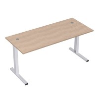 Стиль 2ML.174 (Дуб/Алюминий матовый) Стол рабочий, прямолинейный