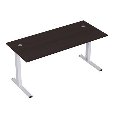 Стиль 2ML.174 (Венге/Алюминий матовый) Стол рабочий, прямолинейный