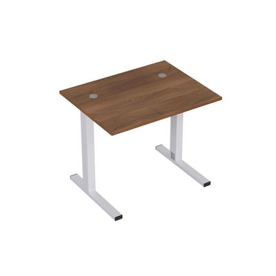 Стиль 2ML.177 (Шамони темный/Алюминий матовый) Стол рабочий, прямолинейный