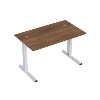 Стиль 2ML.178 (Шамони темный/Алюминий матовый) Стол рабочий, прямолинейный