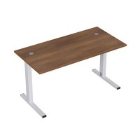 Стиль 2ML.179 (Шамони темный/Алюминий матовый) Стол рабочий, прямолинейный