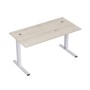 Стиль 2ML.179 (Сканди/Алюминий матовый) Стол рабочий, прямолинейный