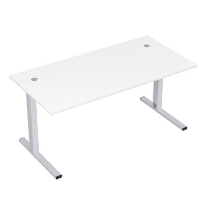 Стиль 2ML.184 (Белый/Алюминий матовый) Стол рабочий, прямолинейный