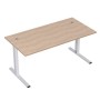 Стиль 2ML.184 (Дуб/Алюминий матовый) Стол рабочий, прямолинейный