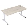 Стиль 2ML.184 (Сканди/Алюминий матовый) Стол рабочий, прямолинейный