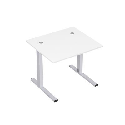 Стиль 2ML.187 (Белый/Алюминий матовый) Стол рабочий, прямолинейный