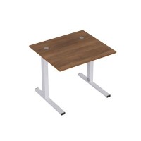 Стиль 2ML.187 (Шамони темный/Алюминий матовый) Стол рабочий, прямолинейный