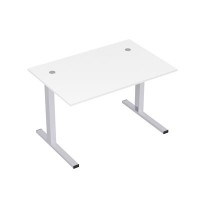 Стиль 2ML.188 (Белый/Алюминий матовый) Стол рабочий, прямолинейный