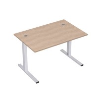 Стиль 2ML.188 (Дуб/Алюминий матовый) Стол рабочий, прямолинейный