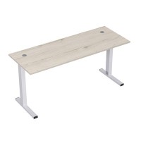 Стиль 2MLK.064 (Сканди/Алюминий матовый) Стол рабочий, прямолинейный с кабель-каналом