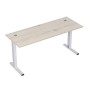 Стиль 2MLK.064 (Сканди/Алюминий матовый) Стол рабочий, прямолинейный с кабель-каналом
