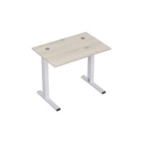 Стиль 2MLK.067 (Сканди/Алюминий матовый) Стол рабочий, прямолинейный с кабель-каналом