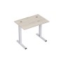 Стиль 2MLK.067 (Сканди/Алюминий матовый) Стол рабочий, прямолинейный с кабель-каналом