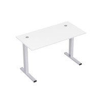 Стиль 2MLK.068 (Белый/Алюминий матовый) Стол рабочий, прямолинейный с кабель-каналом