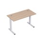 Стиль 2MLK.068 (Дуб/Алюминий матовый) Стол рабочий, прямолинейный с кабель-каналом