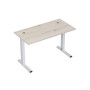 Стиль 2MLK.068 (Сканди/Алюминий матовый) Стол рабочий, прямолинейный с кабель-каналом