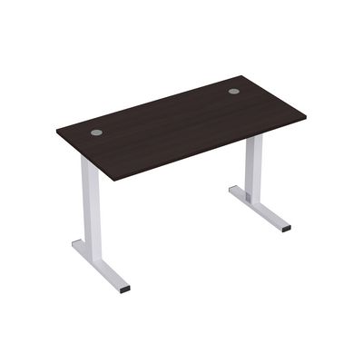 Стиль 2MLK.068 (Венге/Алюминий матовый) Стол рабочий, прямолинейный с кабель-каналом