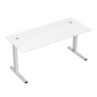 Стиль 2MLK.074 (Белый/Алюминий матовый) Стол рабочий, прямолинейный с кабель-каналом