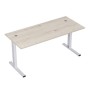Стиль 2MLK.074 (Сканди/Алюминий матовый) Стол рабочий, прямолинейный с кабель-каналом