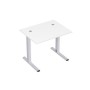 Стиль 2MLK.077 (Белый/Алюминий матовый) Стол рабочий, прямолинейный с кабель-каналом