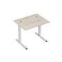 Стиль 2MLK.077 (Сканди/Алюминий матовый) Стол рабочий, прямолинейный с кабель-каналом