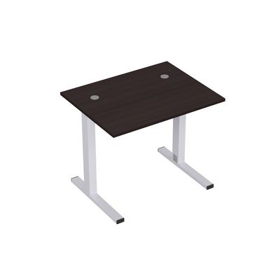 Стиль 2MLK.077 (Венге/Алюминий матовый) Стол рабочий, прямолинейный с кабель-каналом