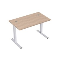 Стиль 2MLK.078 (Дуб/Алюминий матовый) Стол рабочий, прямолинейный с кабель-каналом