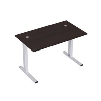 Стиль 2MLK.078 (Венге/Алюминий матовый) Стол рабочий, прямолинейный с кабель-каналом