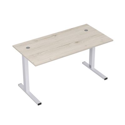 Стиль 2MLK.079 (Сканди/Алюминий матовый) Стол рабочий, прямолинейный с кабель-каналом
