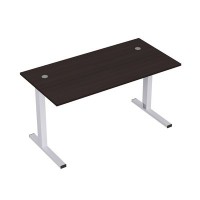 Стиль 2MLK.079 (Венге/Алюминий матовый) Стол рабочий, прямолинейный с кабель-каналом