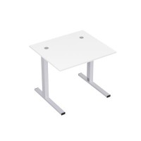 Стиль 2MLK.087 (Белый/Алюминий матовый) Стол рабочий, прямолинейный с кабель-каналом