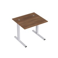 Стиль 2MLK.087 (Шамони темный/Алюминий матовый) Стол рабочий, прямолинейный с кабель-каналом