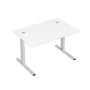 Стиль 2MLK.088 (Белый/Алюминий матовый) Стол рабочий, прямолинейный с кабель-каналом