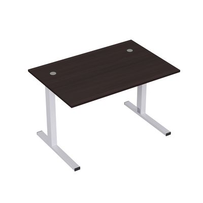 Стиль 2MLK.088 (Венге/Алюминий матовый) Стол рабочий, прямолинейный с кабель-каналом