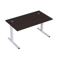 Стиль 2MLK.089 (Венге/Алюминий матовый) Стол рабочий, прямолинейный с кабель-каналом