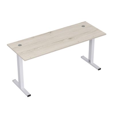 Стиль 2МТ.164 (Сканди/Алюминий матовый) Стол рабочий, прямолинейный