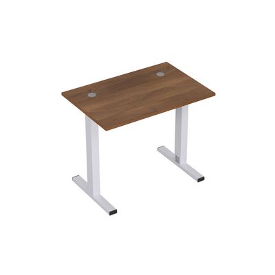 Стиль 2МТ.167 (Шамони темный/Алюминий матовый) Стол рабочий, прямолинейный