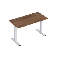 Стиль 2МТ.168 (Шамони темный/Алюминий матовый) Стол рабочий, прямолинейный