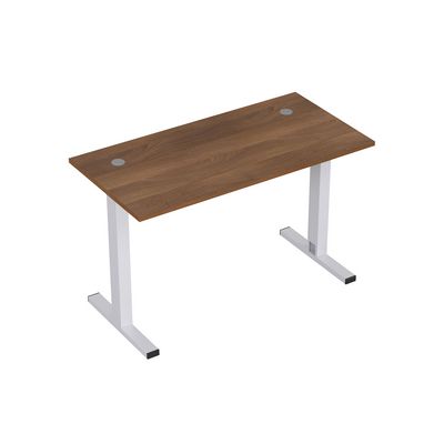 Стиль 2МТ.168 (Шамони темный/Алюминий матовый) Стол рабочий, прямолинейный