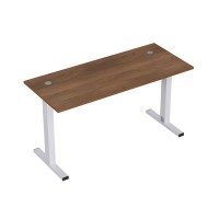 Стиль 2МТ.169 (Шамони темный/Алюминий матовый) Стол рабочий, прямолинейный