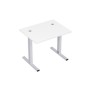 Стиль 2МТ.177 (Белый/Алюминий матовый) Стол рабочий, прямолинейный