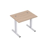 Стиль 2МТ.177 (Дуб/Алюминий матовый) Стол рабочий, прямолинейный