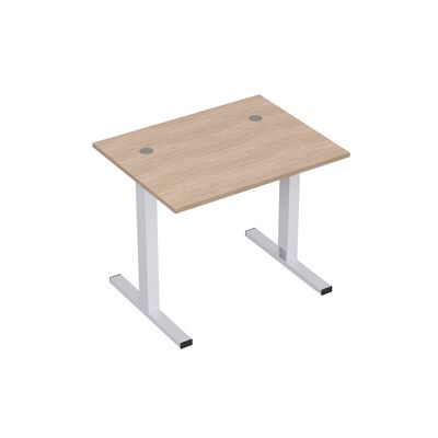 Стиль 2МТ.177 (Дуб/Алюминий матовый) Стол рабочий, прямолинейный