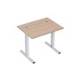 Стиль 2МТ.177 (Дуб/Алюминий матовый) Стол рабочий, прямолинейный