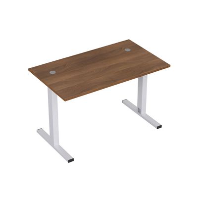 Стиль 2МТ.178 (Шамони темный/Алюминий матовый) Стол рабочий, прямолинейный